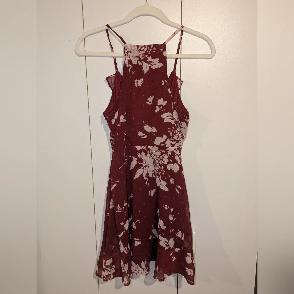Burgundy Floral Print Altar'd State Dress Size XS - Picture 3 of 5